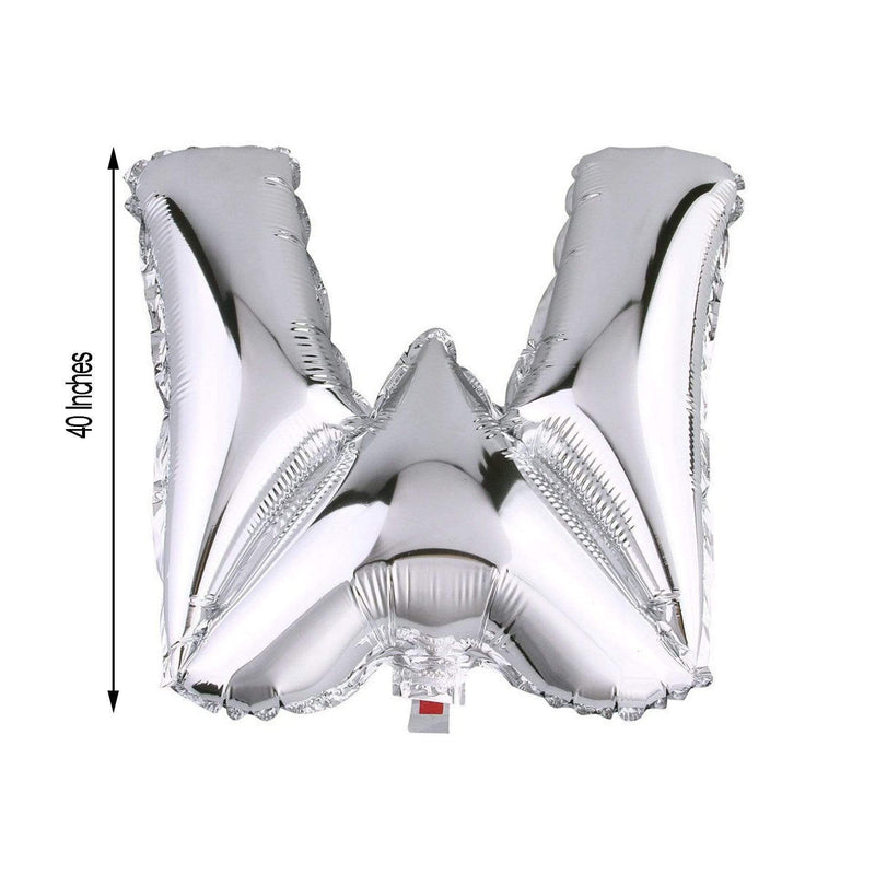 40" Mylar Foil Balloon - Silver Letters
