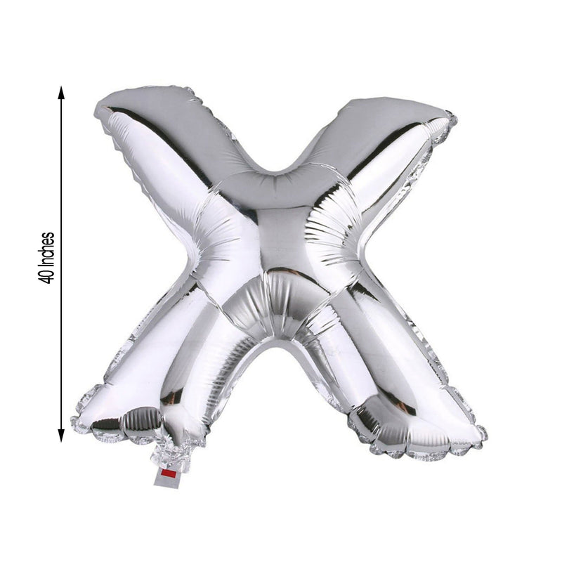 40" Mylar Foil Balloon - Silver Letters