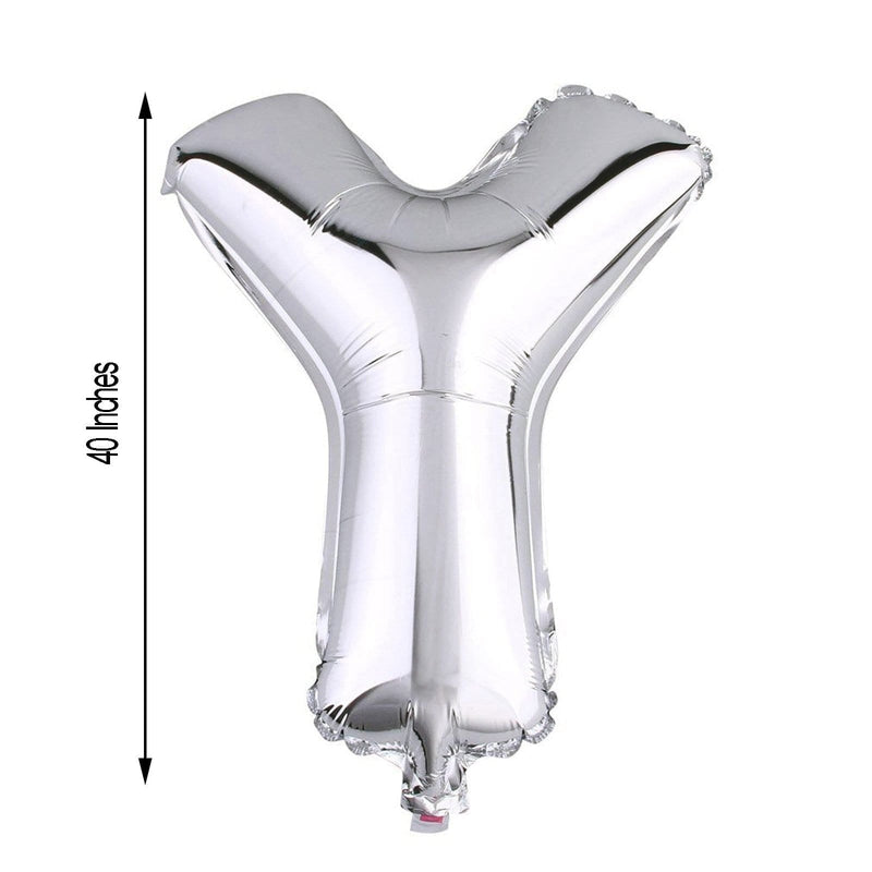 40" Mylar Foil Balloon - Silver Letters