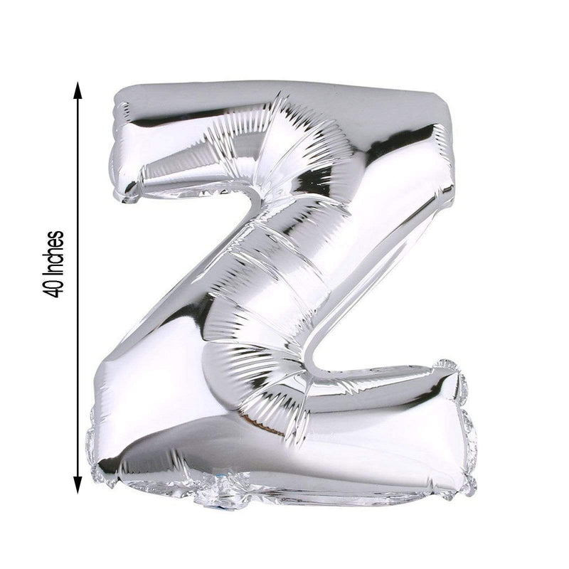40" Mylar Foil Balloon - Silver Letters