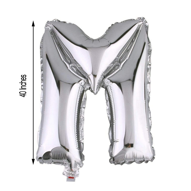 40" Mylar Foil Balloon - Silver Letters