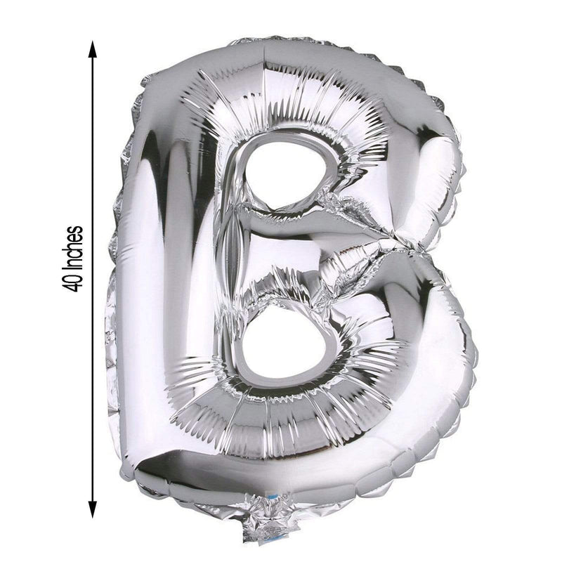 40" Mylar Foil Balloon - Silver Letters