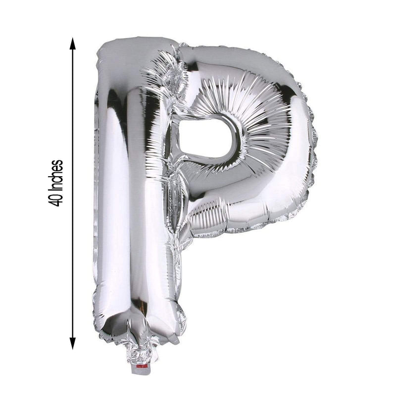 40" Mylar Foil Balloon - Silver Letters