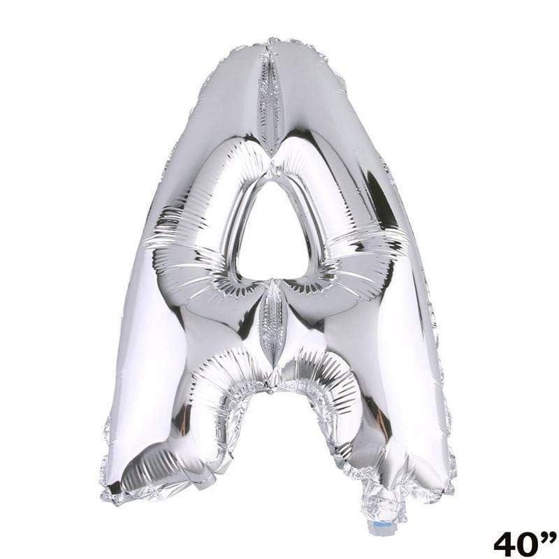 40" Mylar Foil Balloon - Silver Letters BLOON_40S_A