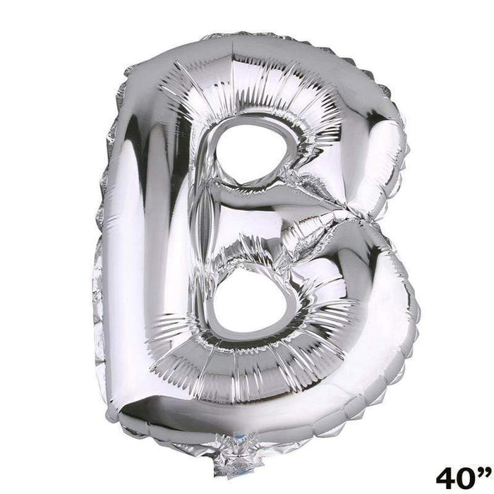 40" Mylar Foil Balloon - Silver Letters BLOON_40S_B