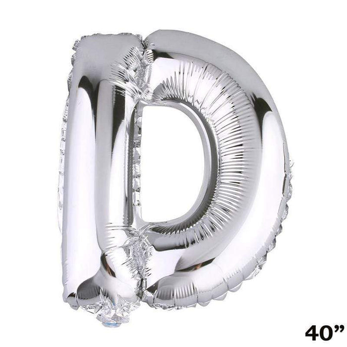 40" Mylar Foil Balloon - Silver Letters BLOON_40S_D