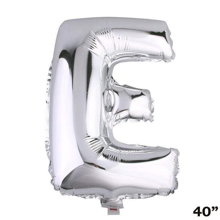 40" Mylar Foil Balloon - Silver Letters BLOON_40S_E