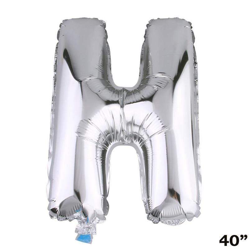 40" Mylar Foil Balloon - Silver Letters BLOON_40S_H