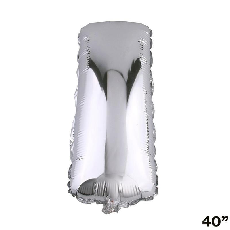 40" Mylar Foil Balloon - Silver Letters