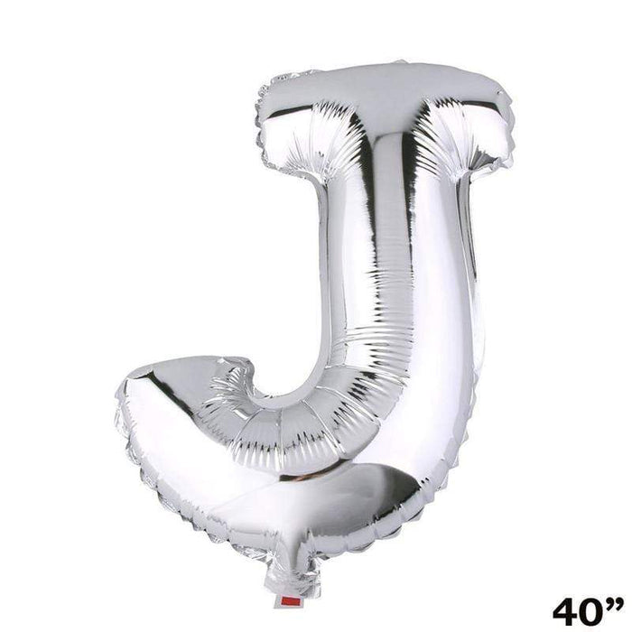 40" Mylar Foil Balloon - Silver Letters BLOON_40S_J