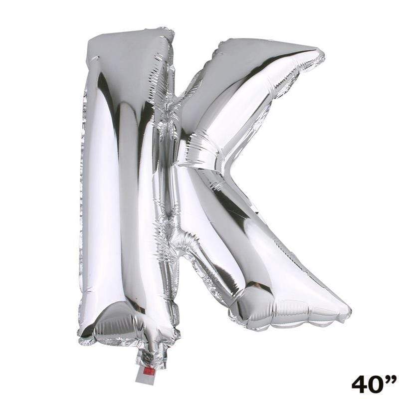 40" Mylar Foil Balloon - Silver Letters BLOON_40S_K