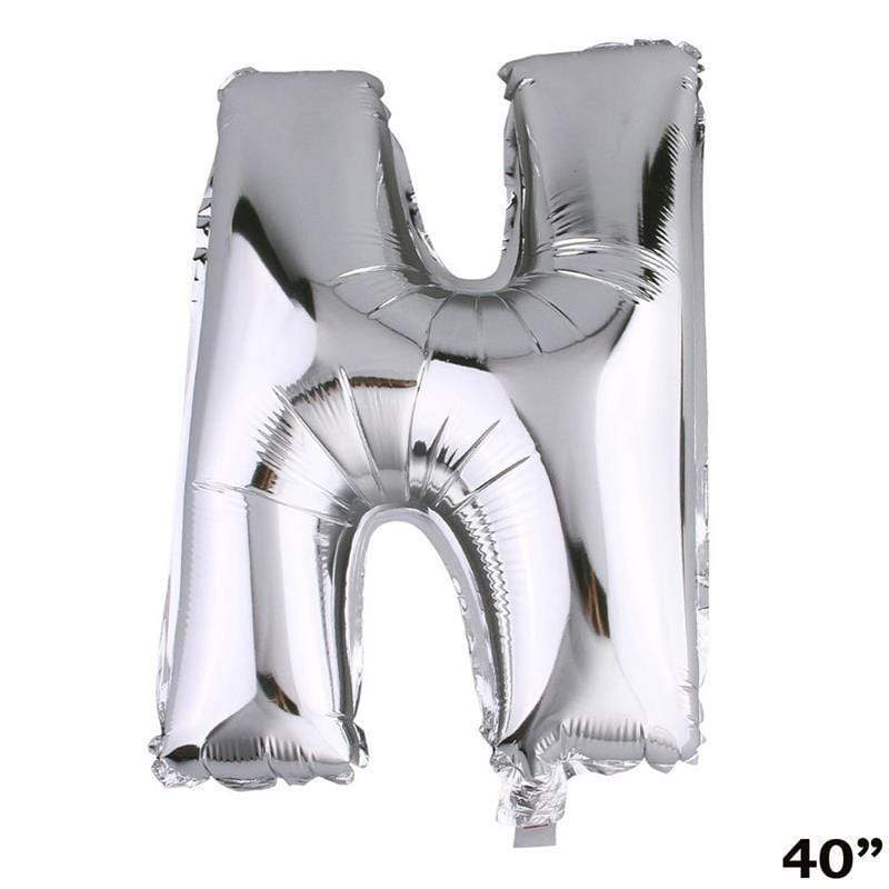 40" Mylar Foil Balloon - Silver Letters BLOON_40S_N