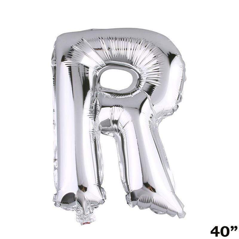 40" Mylar Foil Balloon - Silver Letters BLOON_40S_R