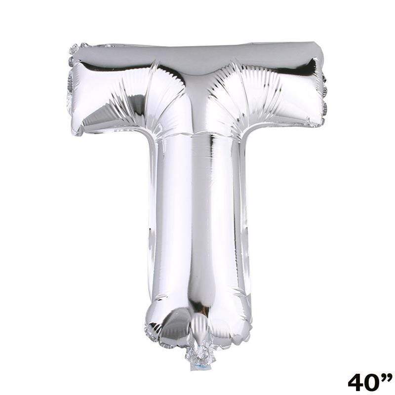 40" Mylar Foil Balloon - Silver Letters BLOON_40S_T