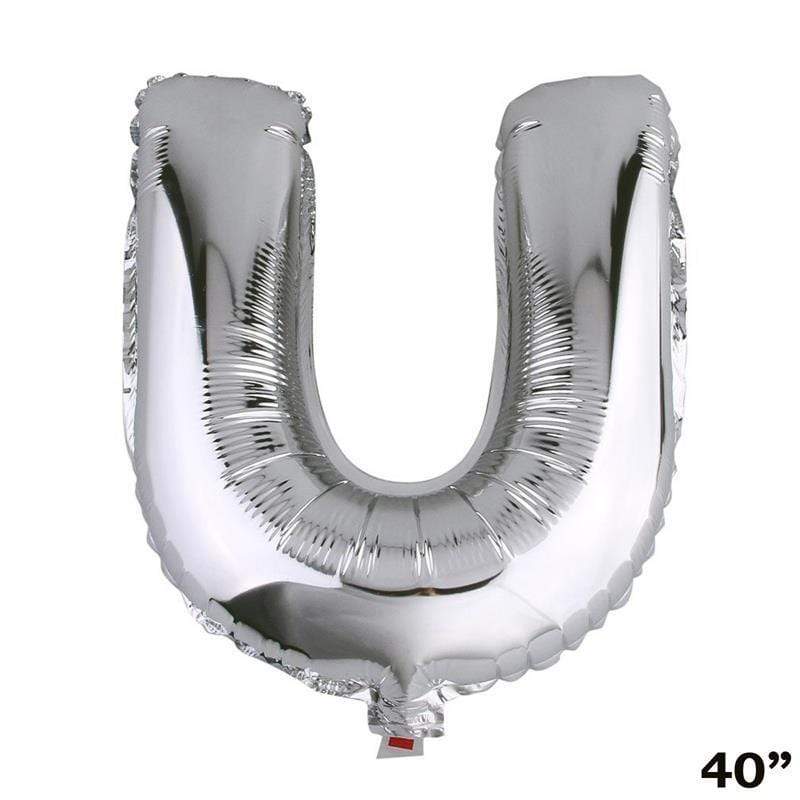 40" Mylar Foil Balloon - Silver Letters BLOON_40S_U