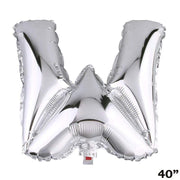 40" Mylar Foil Balloon - Silver Letters BLOON_40S_W