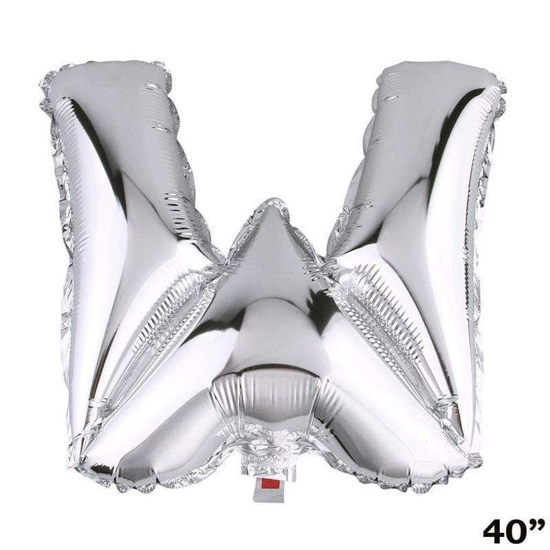 40" Mylar Foil Balloon - Silver Letters BLOON_40S_W