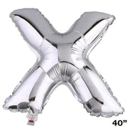 40" Mylar Foil Balloon - Silver Letters BLOON_40S_X