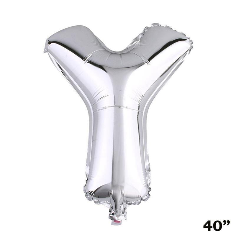 40" Mylar Foil Balloon - Silver Letters BLOON_40S_Y