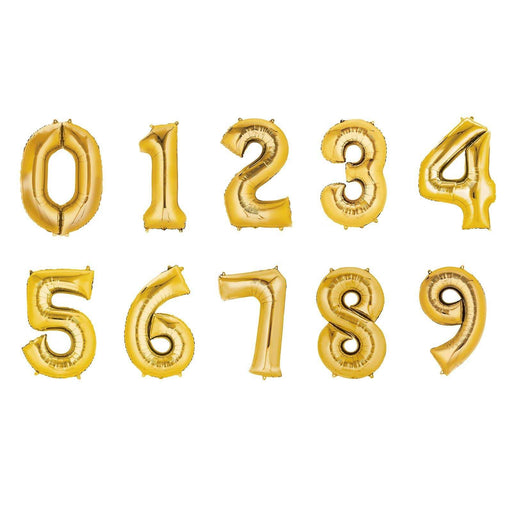 40" Mylar Foil Balloons - Gold Numbers