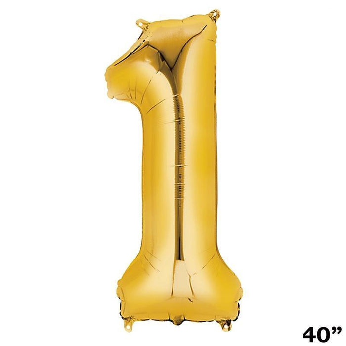 40" Mylar Foil Balloons - Gold Numbers BLOON_40G_1