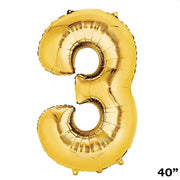 40" Mylar Foil Balloons - Gold Numbers BLOON_40G_3