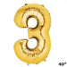40" Mylar Foil Balloons - Gold Numbers BLOON_40G_3