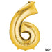40" Mylar Foil Balloons - Gold Numbers BLOON_40G_6