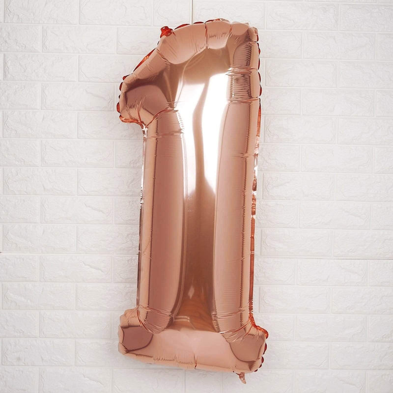 40" Mylar Foil Balloons - Rose Gold Numbers