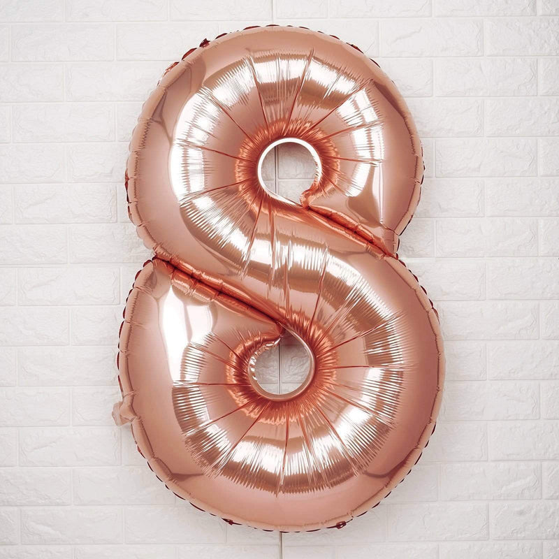 40" Mylar Foil Balloons - Rose Gold Numbers