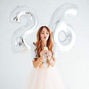 40" Mylar Foil Balloons - Silver Numbers