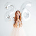 40" Mylar Foil Balloons - Silver Numbers