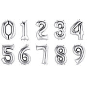 40" Mylar Foil Balloons - Silver Numbers