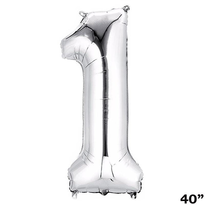 40" Mylar Foil Balloons - Silver Numbers BLOON_40S_1