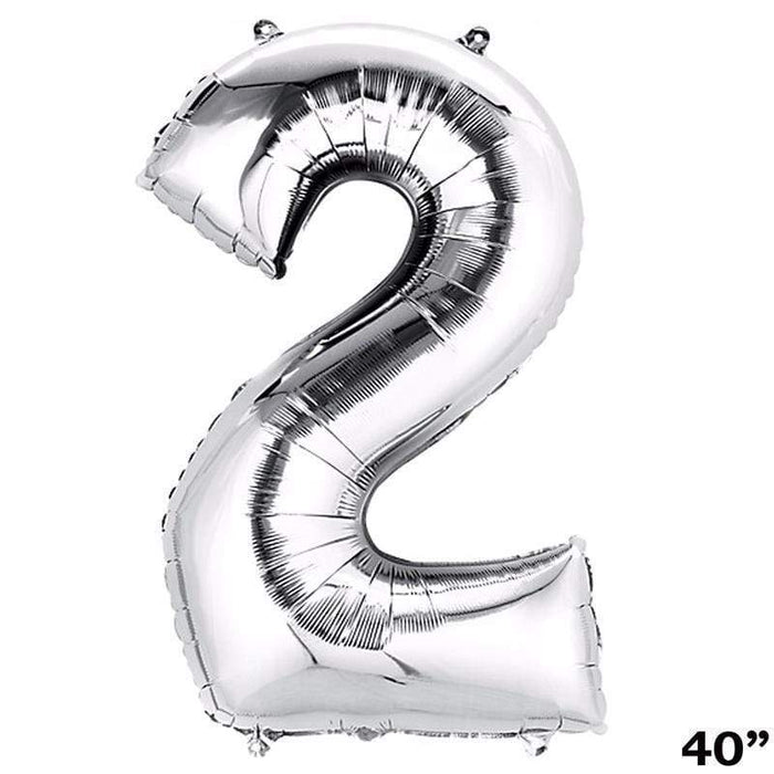 40" Mylar Foil Balloons - Silver Numbers BLOON_40S_2