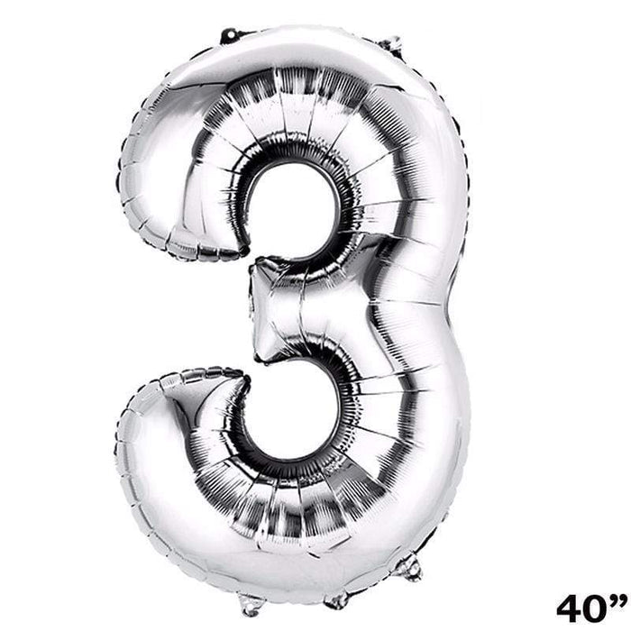 40" Mylar Foil Balloons - Silver Numbers BLOON_40S_3