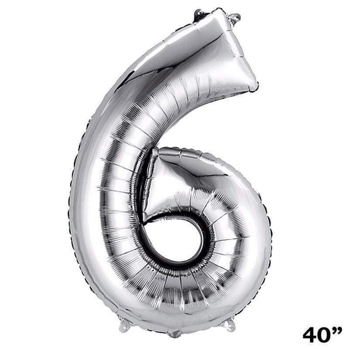 40" Mylar Foil Balloons - Silver Numbers BLOON_40S_6