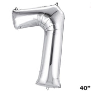 40" Mylar Foil Balloons - Silver Numbers BLOON_40S_7