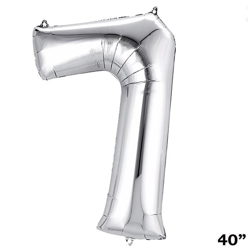 40" Mylar Foil Balloons - Silver Numbers BLOON_40S_7