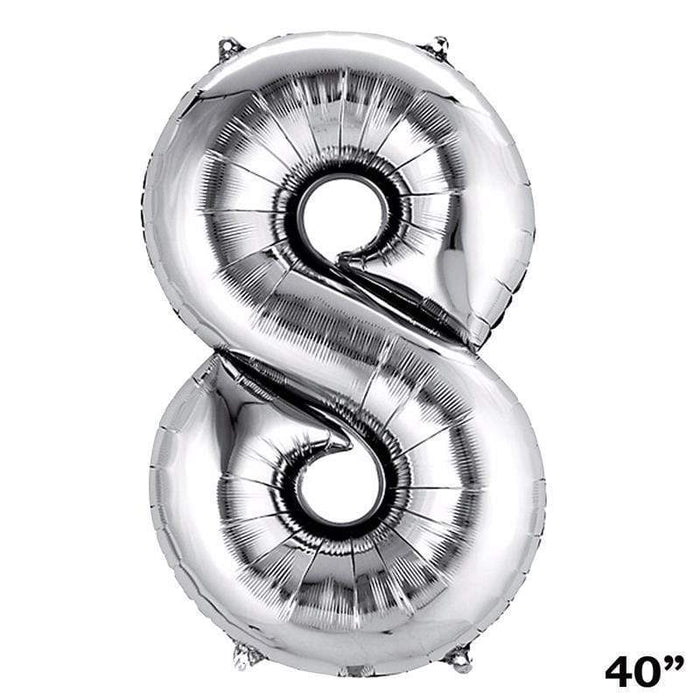 40" Mylar Foil Balloons - Silver Numbers BLOON_40S_8