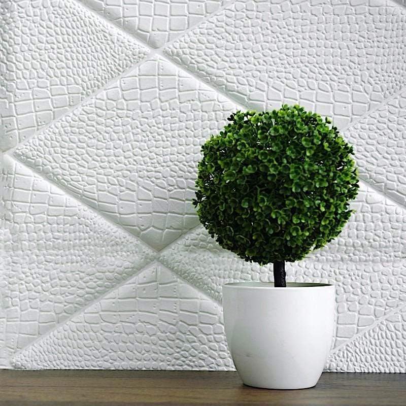 40 sq ft Crisscross 3D Self Adhesive Foam Wall Panels - White WLL_FOAM03_WHT