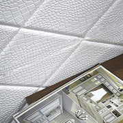 40 sq ft Crisscross 3D Self Adhesive Foam Wall Panels - White WLL_FOAM03_WHT