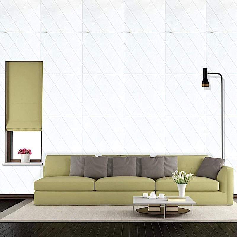 40 sq ft Crisscross 3D Self Adhesive Foam Wall Panels - White WLL_FOAM03_WHT