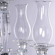 40" tall 5 Arm Crystal Glass Candelabra Hurricane Taper Candle Holder - Clear CHDLR_GLAS_026