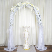 40" tall Ceramic Marble Design Vase with Pearls and Mirror Mosaic - White Gold PROP_MAB002_GOLD