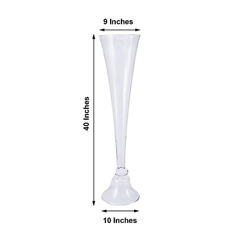 40" tall Reversible Trumpet Glass Vases - Clear VASE_A72_40_CLR