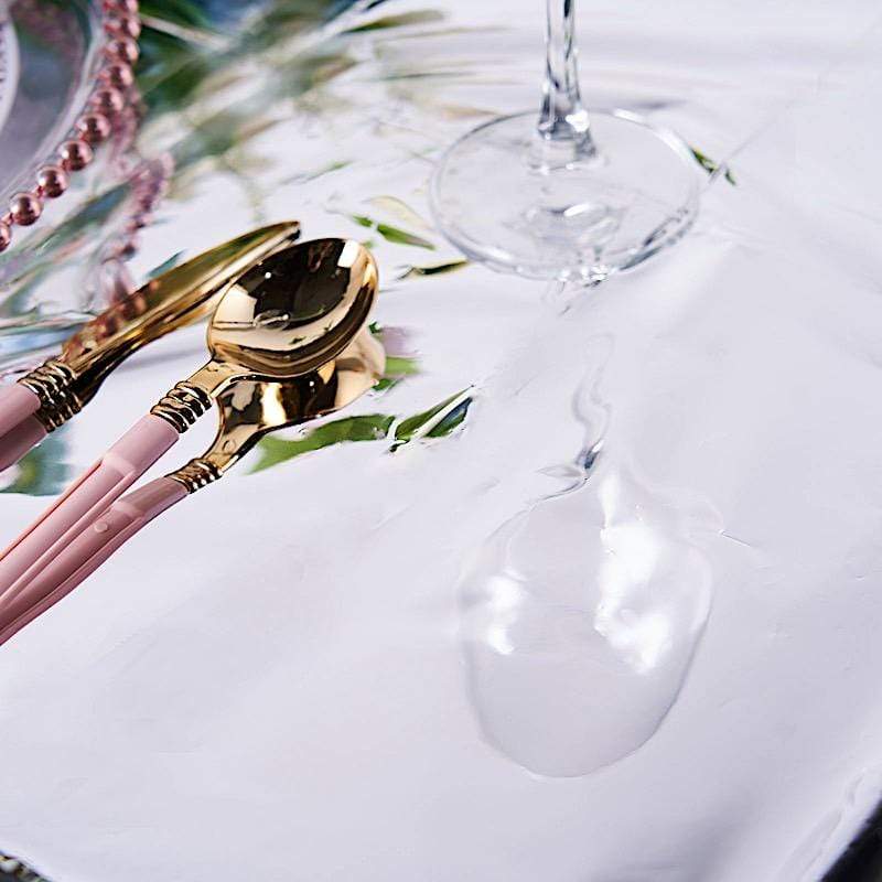 40" x 90" Rectangular Metallic Disposable Plastic Tablecloth - Silver TAB_FOL_01_40X90_SILV