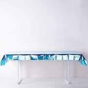 40" x 90" Rectangular Metallic Disposable Plastic Tablecloth