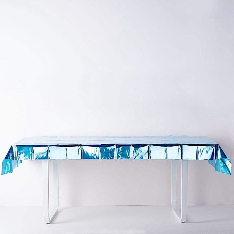 40" x 90" Rectangular Metallic Disposable Plastic Tablecloth