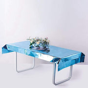 40" x 90" Rectangular Metallic Disposable Plastic Tablecloth